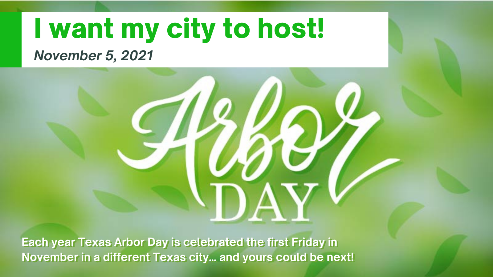 Urban and Community Forestry Arbor Day